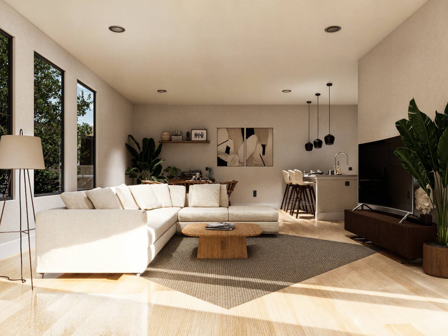 interior living room 2829 Gould Street, Dallas TX